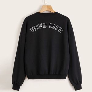 Wife Life Graphic Crewneck Sweatshirt